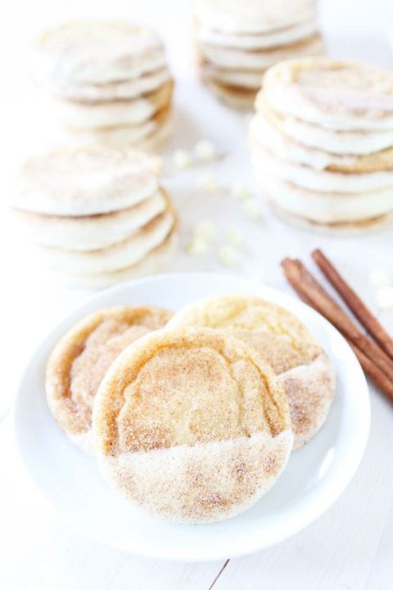 White Chocolate Dipped Snickerdoodles from Two Peas and Their Pod