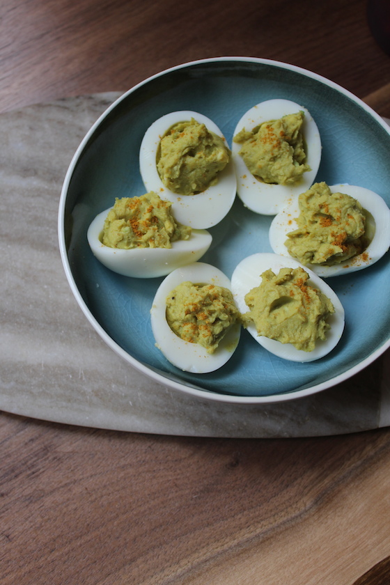 Curried Avocado Deviled Eggs + recipe | Glitter & Grace Blog #avocado #curry