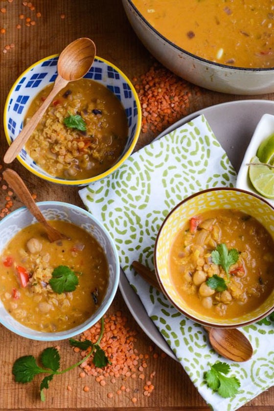 Red Lentil Coconut Soup from Scaling Back Blog | Glitter & Grace Blog