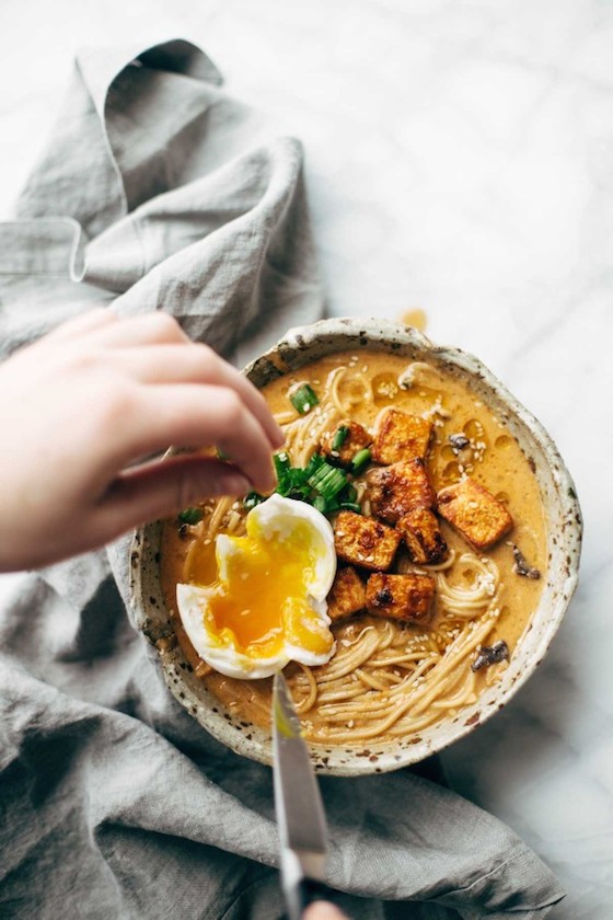 Homemade Spicy Ramen with Tofu from Pinch of Yum | Glitter & Grace Blog