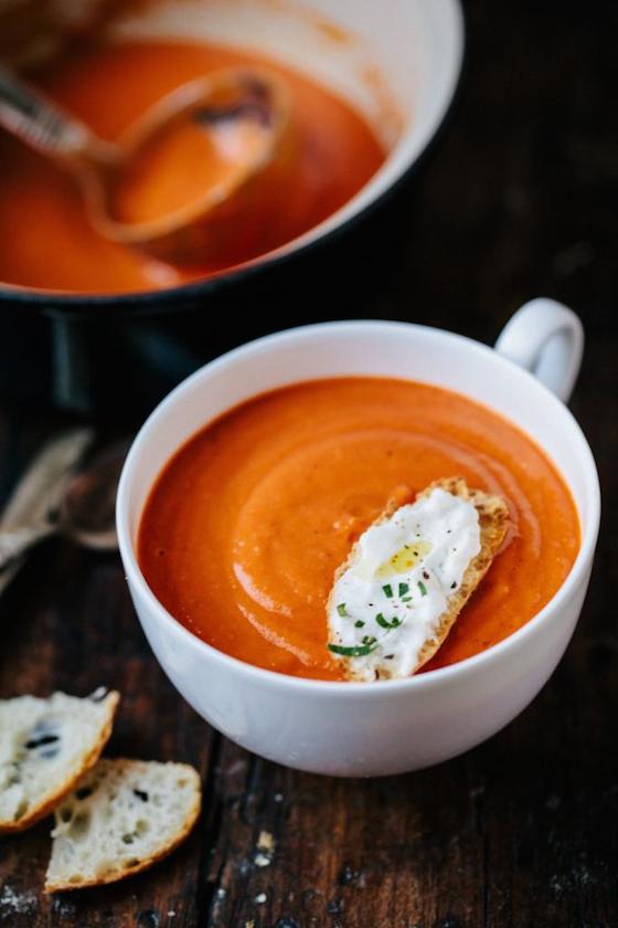 Cream of Roasted Tomato Soup from Family Style Food | Glitter & Grace Blog