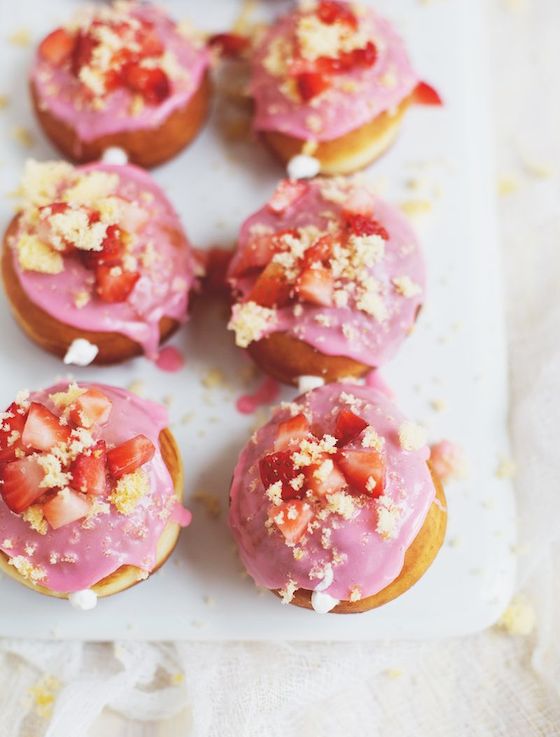 Strawberry Shortcake Doughnuts from A Beautiful Mess | Glitter & Grace Blog
