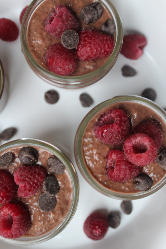 Chocolate Raspberry Chia Seed Pudding + recipe | Glitter & Grace Blog #chocolate #raspberry #chia #vegan