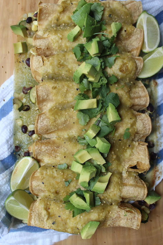 Summer Vegetable Enchiladas + recipe | Glitter & Grace Blog #summerrecipe #enchiladas #mexican #vegan