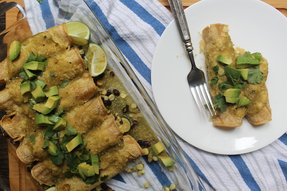 Summer Vegetable Enchiladas + recipe | Glitter & Grace Blog #summerrecipe #enchiladas #mexican #vegan