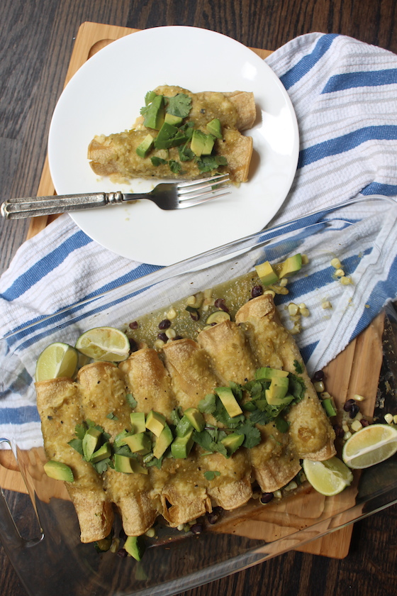 Summer Vegetable Enchiladas + recipe | Glitter & Grace Blog #summerrecipe #enchiladas #mexican #vegan