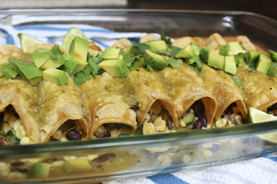 Summer Vegetable Enchiladas + recipe | Glitter & Grace Blog #summerrecipe #enchiladas #mexican #vegan