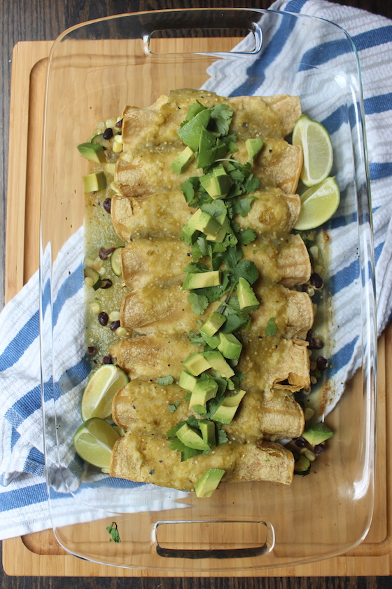 Summer Vegetable Enchiladas + recipe | Glitter & Grace Blog #summerrecipe #enchiladas #mexican #vegan