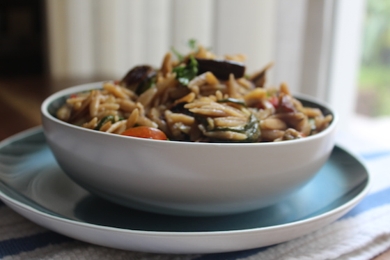 Whole Wheat Orzo Pasta Salad + recipe | Glitter & Grace Blog #pastasalad #wholewheat #summerrecipe