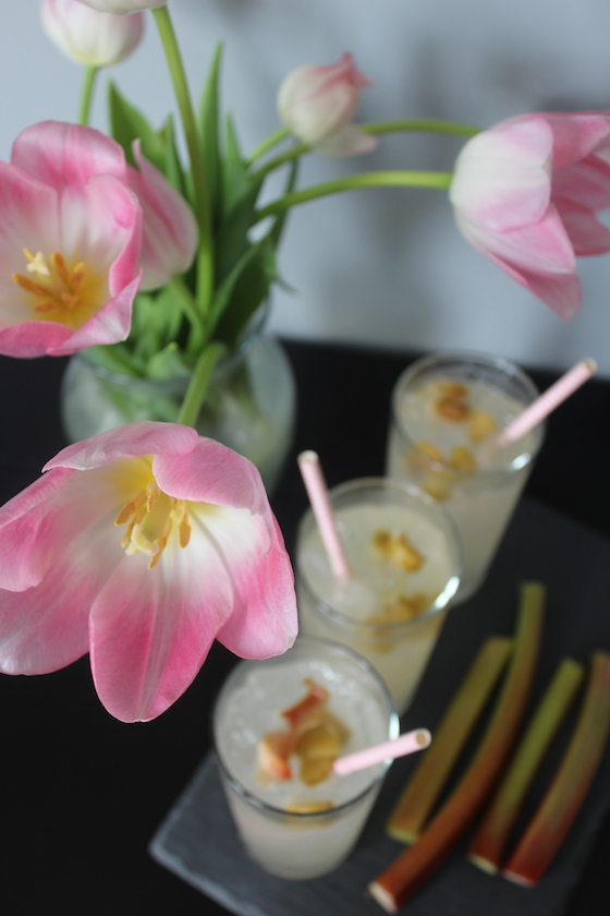 Rhubarb Lemon Spritzer + recipe | Glitter & Grace Blog #springrecipe #rhubarb #lemon #mocktail #picnicrecipe