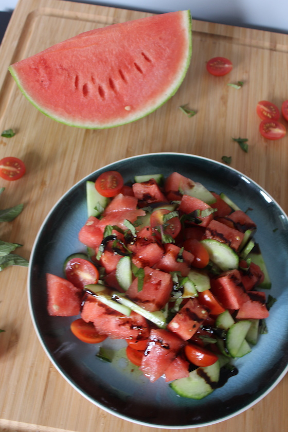 Watermelon Salad + recipe | Glitter & Grace Blog #summerrecipe #watermelon #summersalad